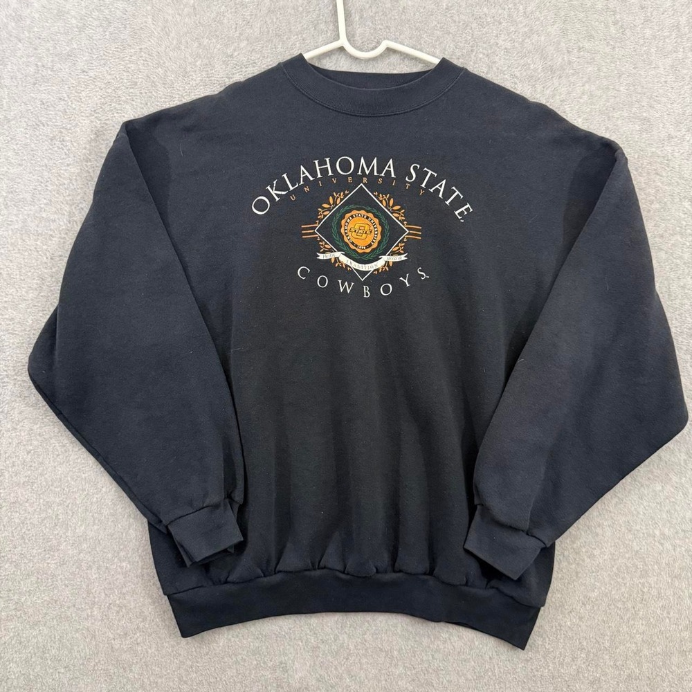 Vintage 90s Oklahoma State University Cowboys OSU Black Crewneck Sweatshirt XL